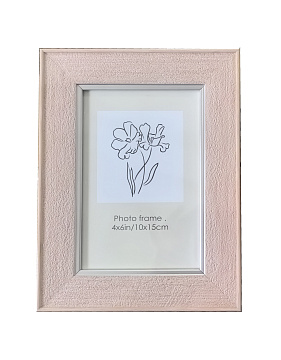 Фоторамка декоративная из пластика со стеклом, цвет розовый глиттер, 10x15 см