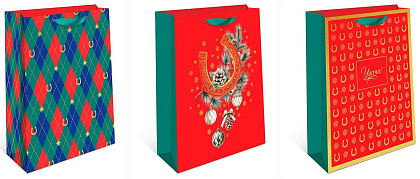 Набор сумок "Удачный год", размер: 26х32х12 см. в упак. 6 шт.