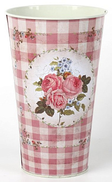 Декоративное кашпо "Нежность роз" D14XH22.5CM 9.5, металл