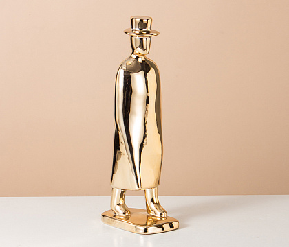 Статуэтка декоративная, керамика, цвет золото, 13*8,5*33 см