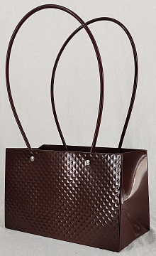 Пакет подарочный тисненый, 22x10.5x13.5 см 10 шт./упак., шоколад