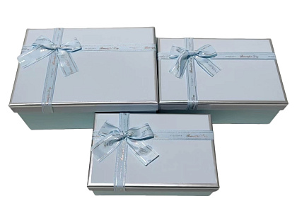 Набор коробок для подарков 23*16*9,5, 21*14*8, 19*12*6,5 см, 3 шт., св.голубой