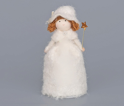 Новогоднее декоративное изделие "Фея", 15 см, шампань