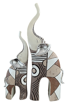 Статуэтка декоративная "Слоны", полирезина, 9*5*24,5 см