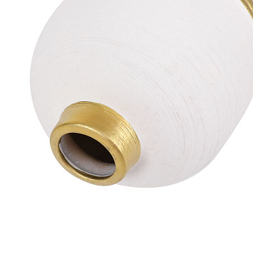 Ваза керамическая с металлической окантовкой, цвет бело-золотой, 11*18,5 см