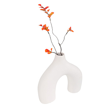 Ваза керамическая, цвет белый, 26*6*24 см