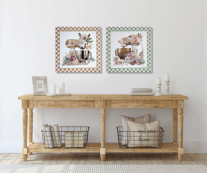 Постер "Бон аппетит" зеленый, без рамы, 30*30*3,8