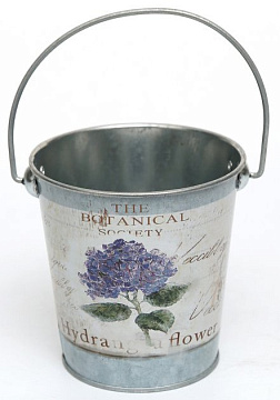 Декоративное кашпо-ведерко "Цветок гортензии" D11.5/10XH10/16.5CM 
B:D7.5 см, металл