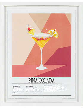 Панно "Коктейль I", рама пластиковая со стеклом, 50x40x2,5