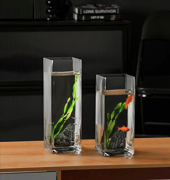 Ваза стеклянная D10 * H30 см, 1 шт. прозрачн.