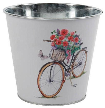 Декоративное кашпо "По пути с клумбы" 13,5XH12,2CM/B10, металл