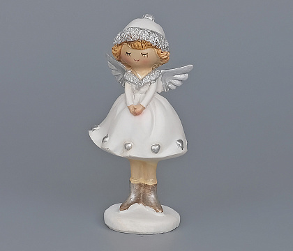 Декоративное новогоднее изделие Фея, 11 см, белый