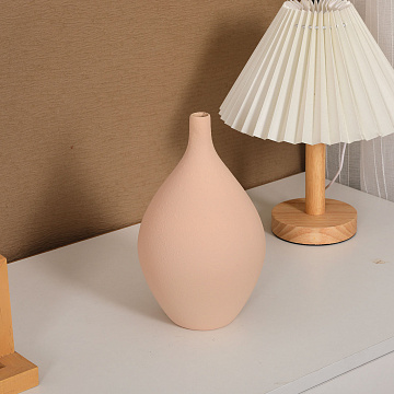 Ваза керамическая, цвет нежно-розовый, 13*21 см