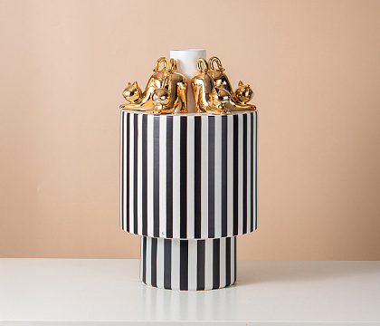 Керамическая декоративная ваза "Котята", 26,5*26,5*48,5 см