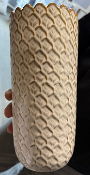 Ваза керамическая, цвет серо-коричневый,  13*13*28 см.