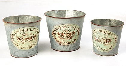 Набор декоративных кашпо 16.5 H14CM B12, 14 H13CM B10, 12.5 H11.5CM B9.5, 3 шт., металл