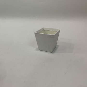 Коробка под цветы бархатная 11x11x11 см(нижний диаметр: 8x8см), 1 шт., белый