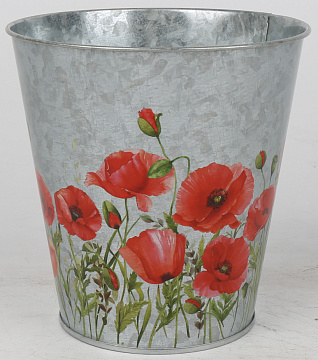 Декоративное кашпо "Маковые поля" 13XH13CM B8,8, металл