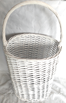 Корзина плетеная (ива): 40X35XHH50XHH80, 1 шт., белый