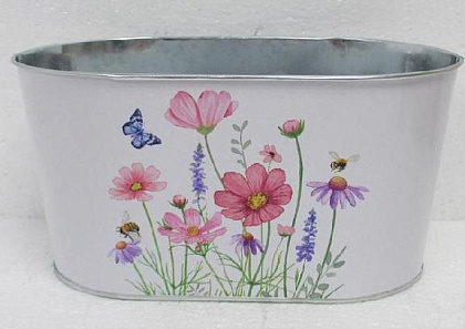 Декоративное овальное кашпо "Полет фантазий" 22.5X13.7XH11.3CM B:20X11 см. металл