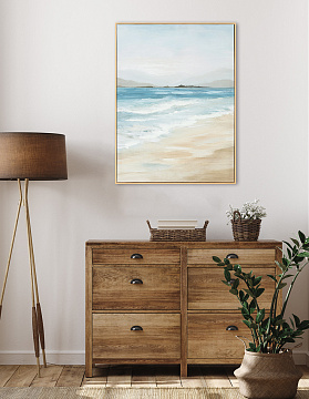 Картина "Шум моря" с рельефом, рама пластиковая, 80x60x2,8