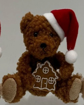 Новогоднее декоративное изделие "Мишка", 11 см, коричневый