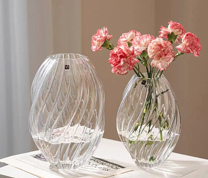 Ваза стеклянная D16 * H23,  1 шт., прозрачный