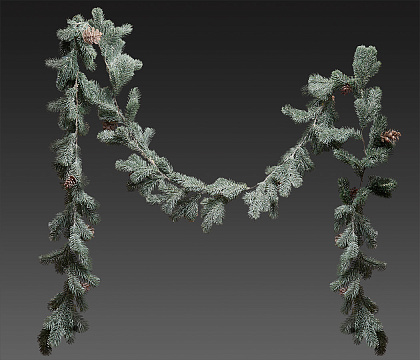Гирлянда заледеневшая декоративная с шишками  180 см, 1 шт.
