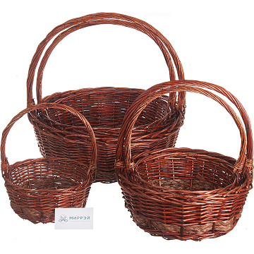 Н-р корзин (ива): D54*19H*53HH,D47*17H*47HH,D41*15H*41HH,D33*13H*36HH, D28*11H*30HH, 5 шт. коричн.