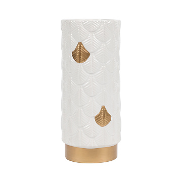 Ваза керамическая, цвет бело-золотой, 11*25 см