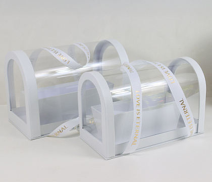 Набор коробок для цветов " 30*16,5*20,5H, 28*14*17,9H см, 2 шт., белый