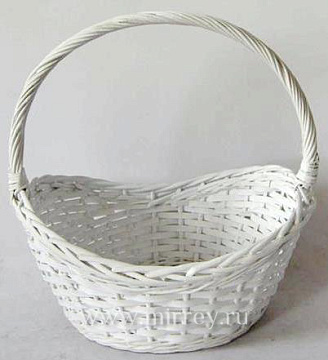 Корзина плетеная (ива) 38x33H13/20/38, 1 шт., белый