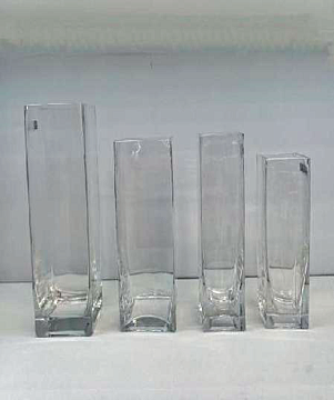 Ваза стеклянная D8 * H24,5,  1 шт., прозрачный