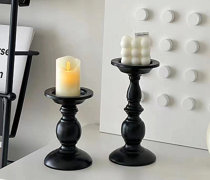 Подсвечник серия "Классик", цвет черный, 16 см
