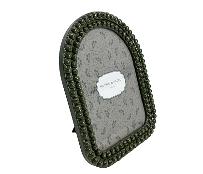 Фоторамка декоративная из эпоксидной смолы, серия "Бабл", цвет зеленый, со стеклом, 15x20 см