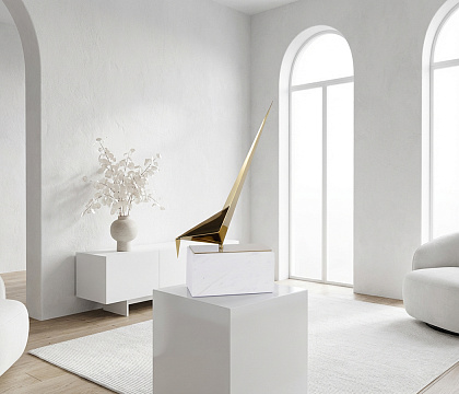 Статуэтка декоративная серия "Оригами", цвет золото, 22*8,5*39 см