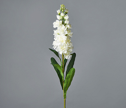 Цветок искусственный декоративный "Маттиола" 80 см, 1 шт., белый