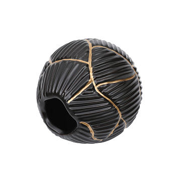 Ваза керамическая, цвет черно-золотой, 15*13 см