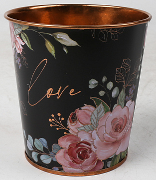 Декоративное кашпо "Магическая красота" D10XH10 см B:D7.5 см,  металл