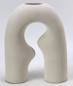 Ваза керамическая в стиле сканди, белая, 16*6,5*20,5 см.