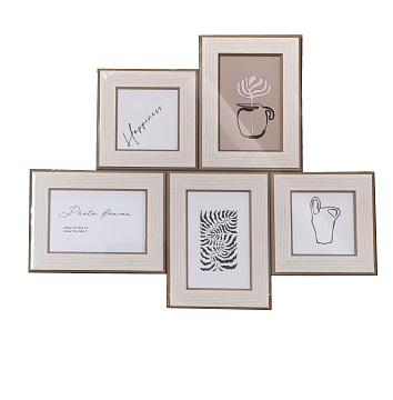 Фоторамка-коллаж декоративная из пластика для 5 фотографий, со стеклом, 50,3x1,5x40,3 см