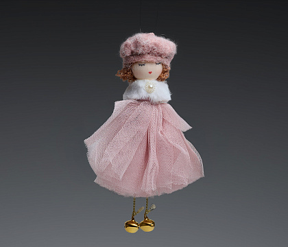 Новогоднее декоративное изделие подвеска "Фея", 17 см, розовый