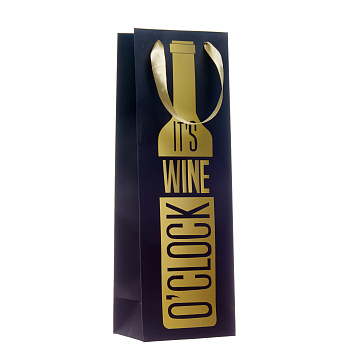 Подарочные пакеты "Wine Time" в ассортименте, 12x36x9 см, 4 вида, 12 шт. / упак.