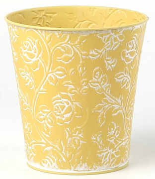 Декоративное кашпо D14XH14,5/B10СМ, желтый, металл