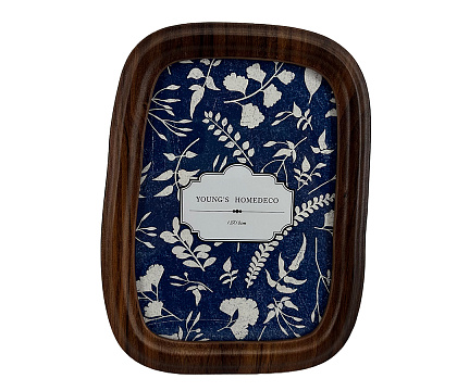 Фоторамка декоративная из МДФ с имитацией цвета и текстуры эбенового дерева, со стеклом, 13x18 см