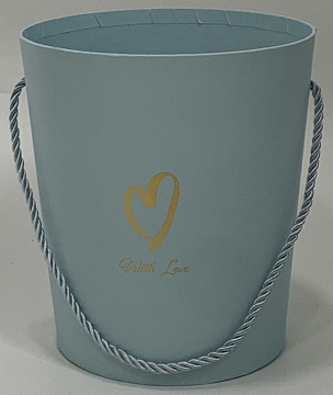  Коробка под цветы 17,2x19см (нижний диаметр:14см), 1 шт., голубой
