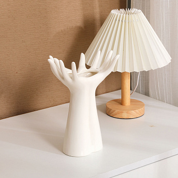 Ваза декоративная керамическая, цвет белый, 18*21,5 см