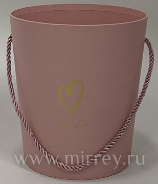  Коробка под цветы 17,2x19см (нижний диаметр:14см), 1 шт., св.розовый