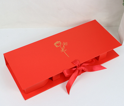 Коробка для цветов "LOVE" 45,6×19,5×6,8H см, 1 шт., красный