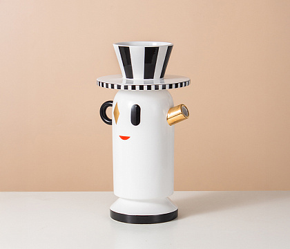 Керамическая декоративная ваза "Кэрролл", цвет белый, 20,5*19,5*36 см